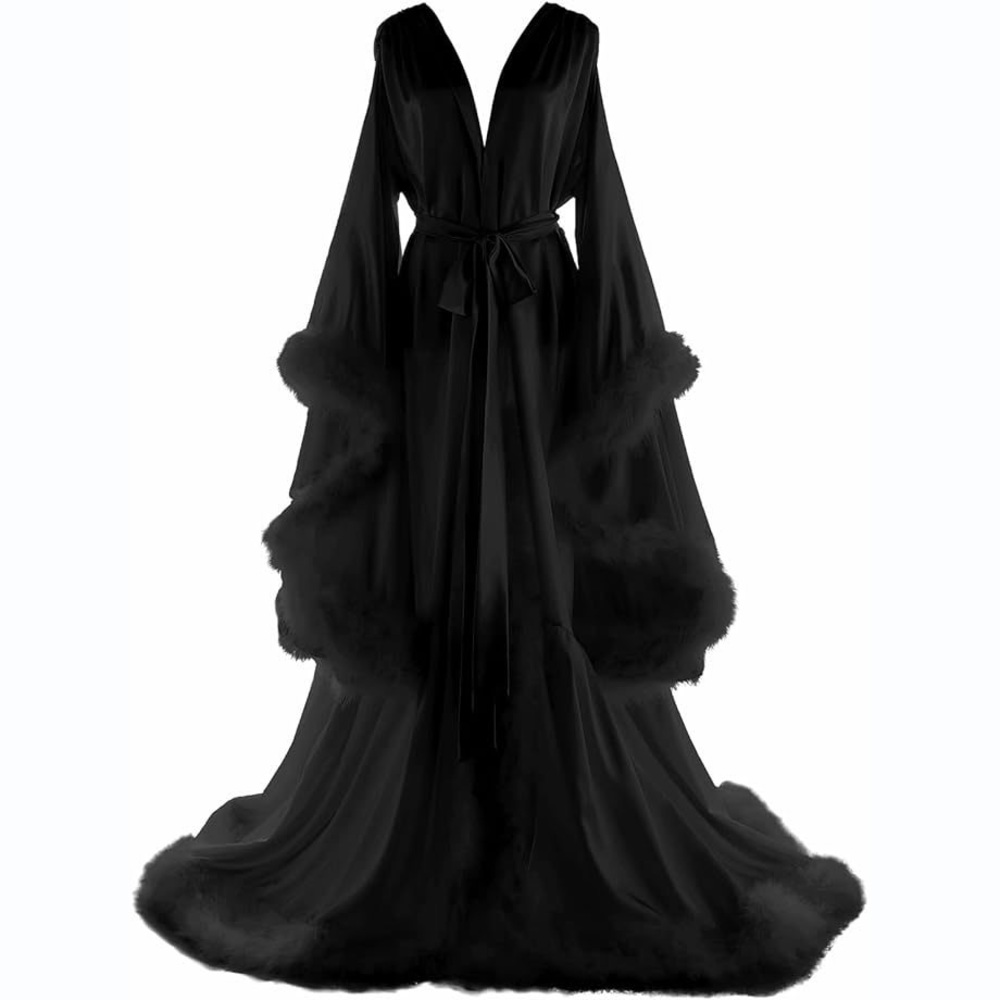 Old Hollywood Feather Bridal Robe